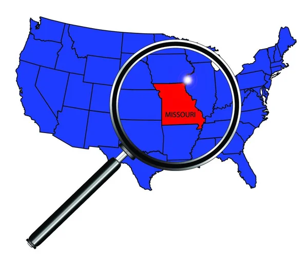 Estado Missouri Esboço Definido Mapa Dos Estados Unidos América Com —  Vetores de Stock