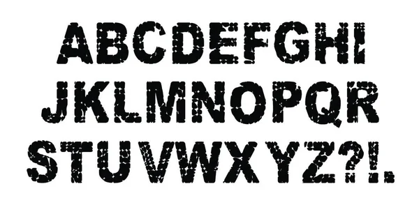 Das Alphabet Als Buchstaben Aus Kieselsteinen Vor Weißem Hintergrund — Stockvektor