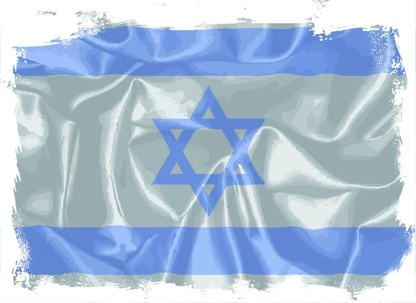 Bandeira Israel Azul Branco Com Estrela David — Vetor de Stock