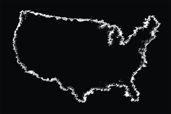 Quadro Negro Escolar Com Mapa Dos Estados Unidos América —  Vetores de Stock