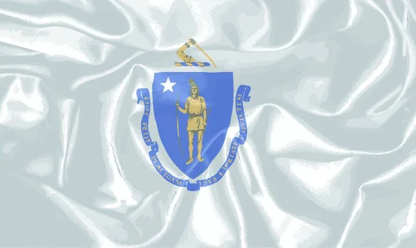 Drapeau État Américain Massachusetts — Image vectorielle