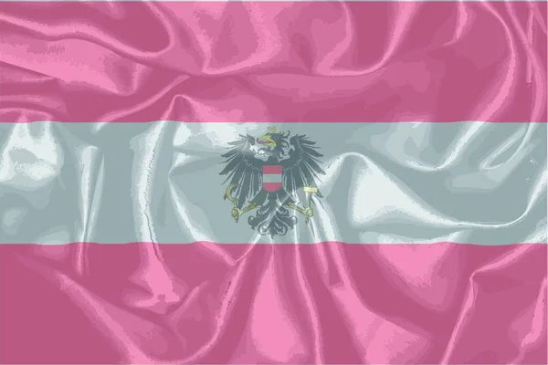 Die Österreichische Flagge Mit Dem Überlagerten Wappen — Stockvektor