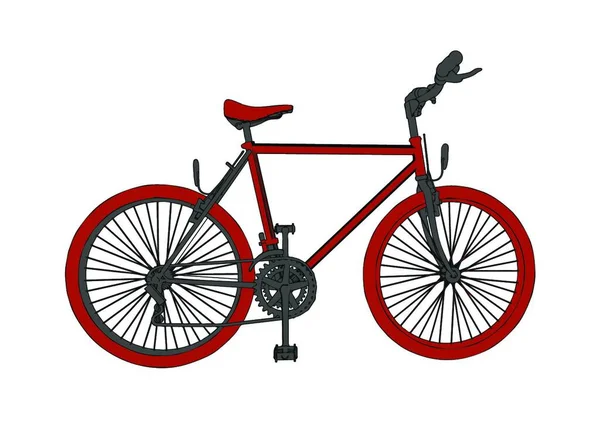 Red Bicycle Isolated White Background — Stock Vector