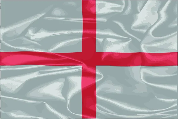 Англійський Прапор Святого Георгія Шовковим Фоном — стоковий вектор