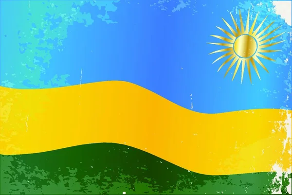 Det Afrikanska Landets Flagga Rwanda — Stock vektor