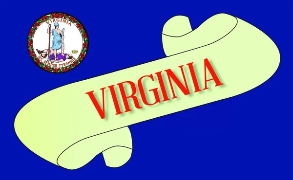 Scroll Text Virginia Flag State Detail — Stock Vector