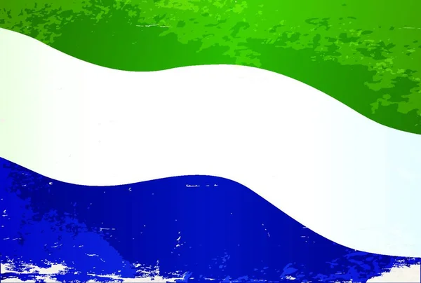 Afrika Ülkesi Sierra Leone Nin Bayrağı — Stok Vektör