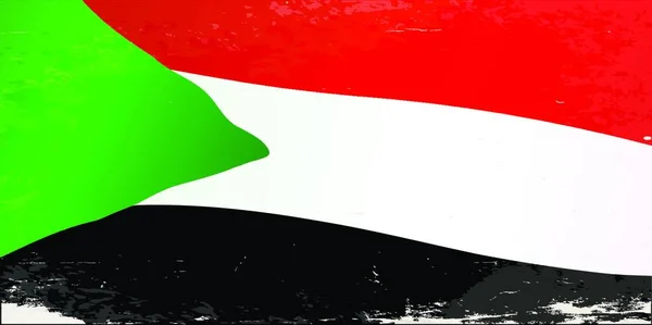 Vlag Van Het Afrikaanse Land Sudan — Stockvector