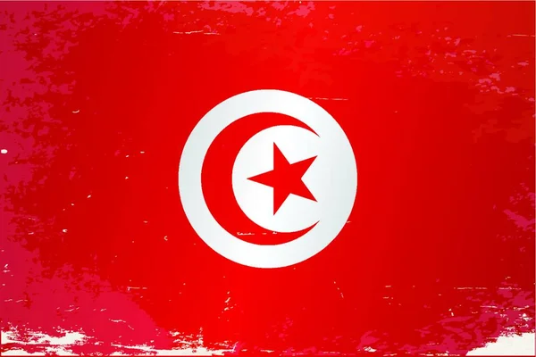 Det Afrikanska Landets Flagga Tunisien — Stock vektor