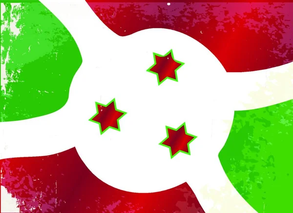 Die Flagge Des Afrikanischen Landes Burundi — Stockvektor