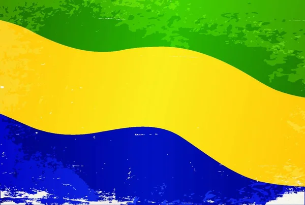 Afrika Ülkesi Gabon Bayrağı — Stok Vektör