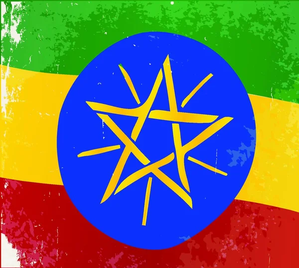 Drapeau Pays Africain Ethiopie — Image vectorielle