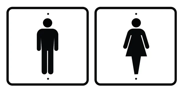 Pair Man Woman Silhouette Signs White — Stock Vector