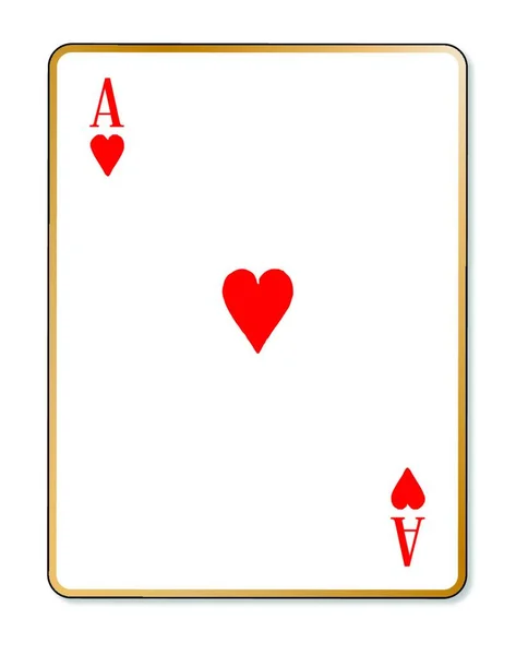Playing Card Ace Hearts White Background — Stock Vector