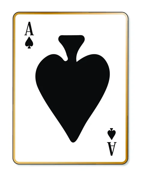 黑桃A的扑克牌在白色的背景上闪烁着 — 图库矢量图片