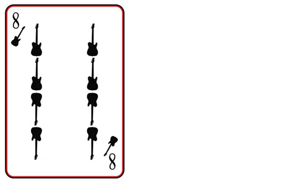 Гитара Используемая Восемь Пачке Игральных Карт — стоковый вектор