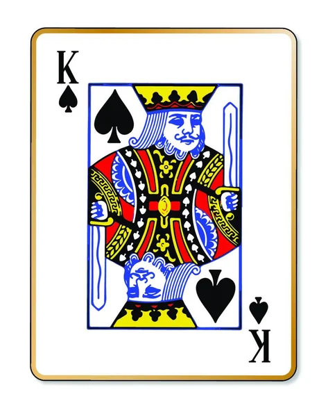 Playing Card King Spades White Background — Stock Vector