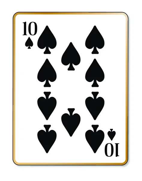 扑克牌黑桃10的白色背景 — 图库矢量图片