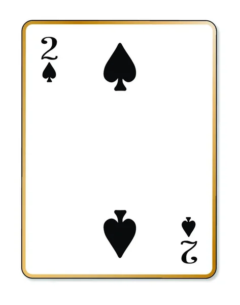 Hrací Karta Piková Dvojka Bílém Pozadí — Stockový vektor