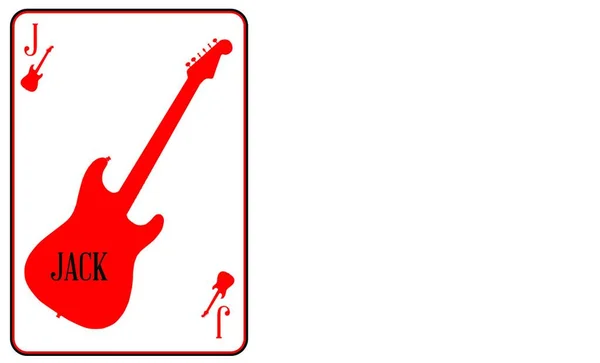 Una Guitarra Usada Como Motivo Jack Una Carta Juego — Vector de stock