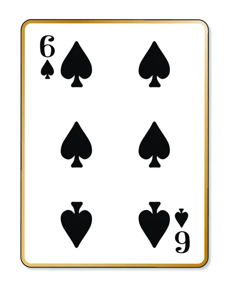 Playing Card Sic Spades White Background — Vector de stock