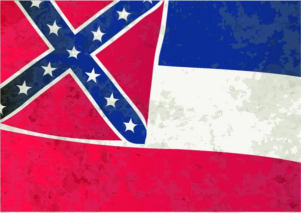 Drapeau État Américain Mississippi Avec Effet Grunge — Image vectorielle