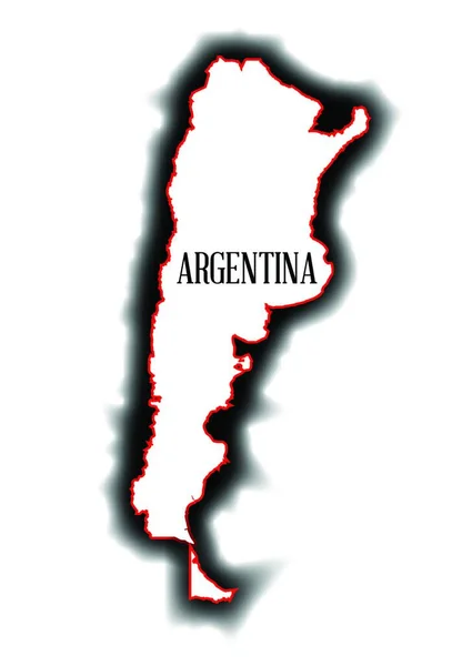 Mapa Branco Esboço País Sul Americano Argentina — Vetor de Stock