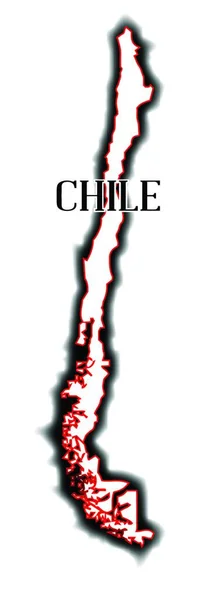 Zarys Pustej Mapy Południowoamerykańskiego Kraju Chile — Wektor stockowy