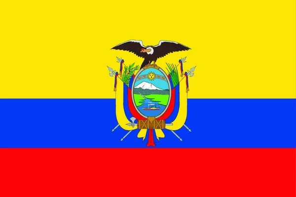 Vlajka Jihoamerické Země Ekvádor — Stockový vektor