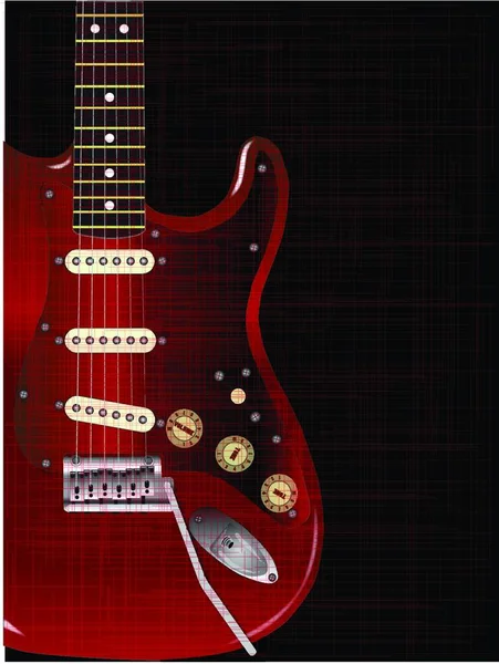 Una Guitarra Eléctrica Oscura Con Efecto Grunge Sobre Fondo Oscuro — Archivo Imágenes Vectoriales