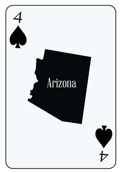 Esquema Mapa Del Estado Arizona Utilizado Como Motivo Picas Una — Vector de stock