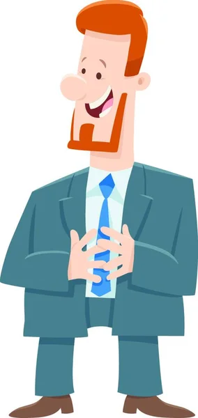 Főnök Vagy Üzletember Komikus Karakter Cartoon Illusztrációja — Stock Vector