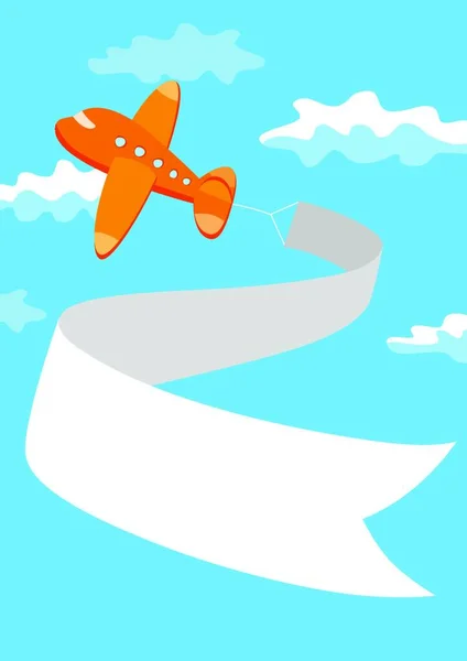 Retro Samolot Banner Ilustracja Wektorowa — Wektor stockowy