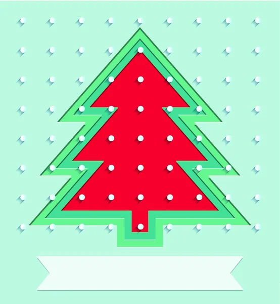 Holiday Cover Happy New Year Events Xmas Tree Snow Christmas — Stock Vector
