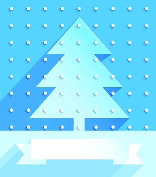 新年あけましておめでとうございますイベント休日カバー クリスマス ツリーとクリスマスの背景に雪 低ポリゴンの三角形は 幾何学的図形 Eps のベクトル図 — ストックベクタ