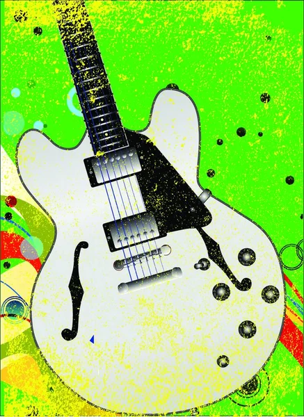 Typical Rock Guitar Set Copy Space Grunge Background — Stock Vector