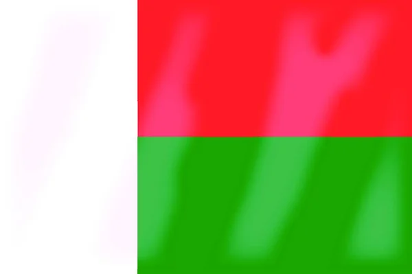 Vlajka Africké Země Madagaskar — Stockový vektor
