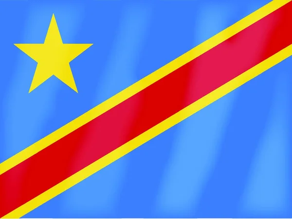 Die Flagge Des Afrikanischen Landes Der Demokratischen Republik Kongo — Stockvektor
