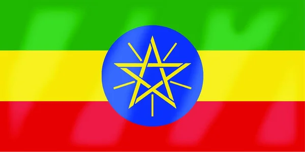 Drapeau Pays Africain Ethiopie — Image vectorielle