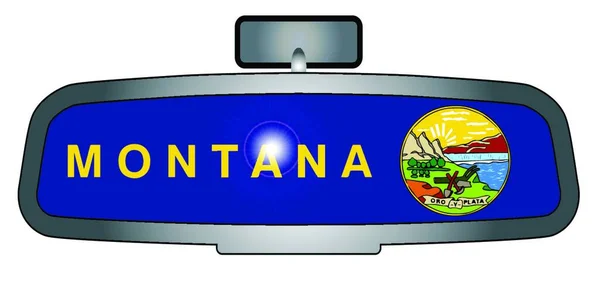 Vehicle Rear View Mirror Emblems State Flag Montana — Stock Vector