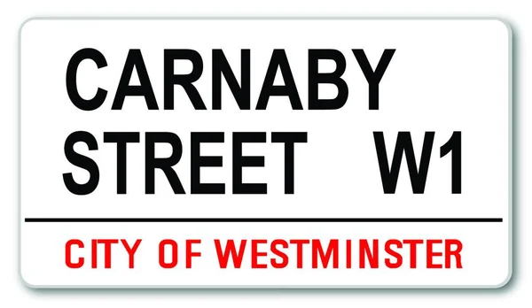 Sinal Nome Rua Carnaby Street West One —  Vetores de Stock