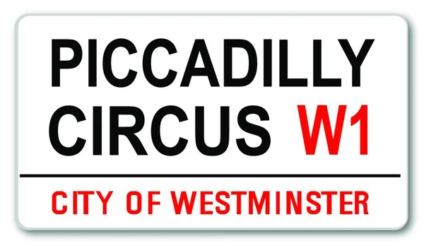 Cartello Con Nome Piccadilly Circus West One — Vettoriale Stock