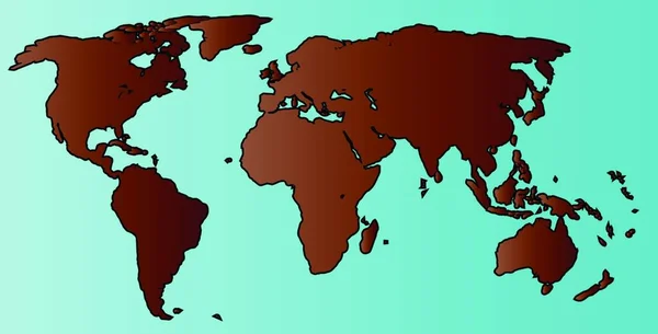 Vettore Mappa Del Mondo Mappa Del Pianeta Terra — Vettoriale Stock