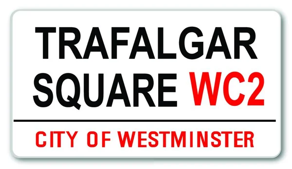 Sinal Nome Rua Trafalgar Square Wc2 —  Vetores de Stock