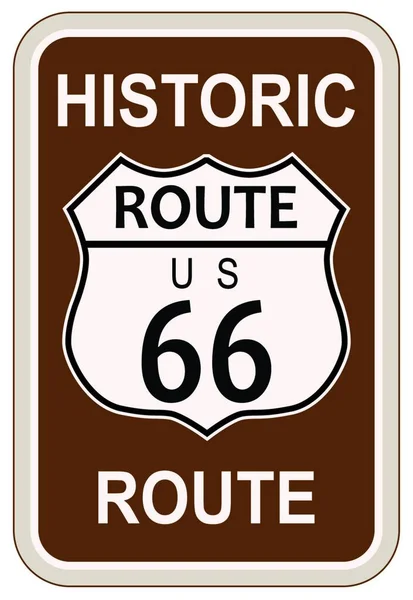 历史之路66号交通标志与传说中的Historic Route — 图库矢量图片