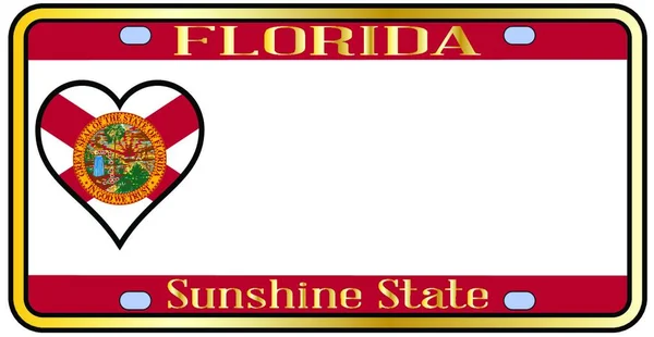 Placa Del Estado Florida Los Colores Bandera Del Estado Con — Vector de stock