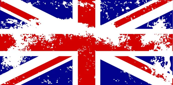 Bandiera Britannica Union Jack Con Forte Effetto Grunge — Vettoriale Stock