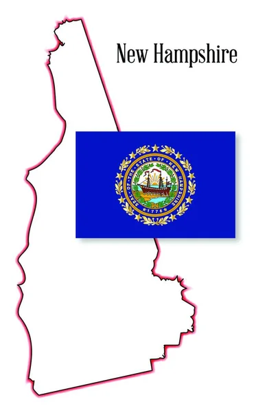 Mappa Generale Dello Stato Del New Hampshire — Vettoriale Stock
