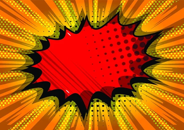 Vektor Illustriert Retro Comic Hintergrund Mit Großen Bunten Explosion Blase — Stockvektor