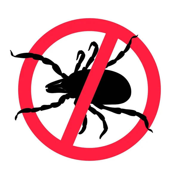 Mite Parasites Tick Silhouette Symbol Parasite Warning Sign — Stock Vector